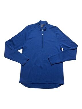 Ibex 100% Merino Wool Quarter Zip Pullover Royal Blue Men’s Large Hiking